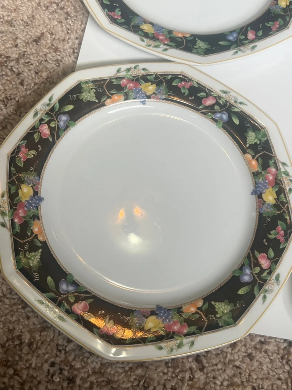 6 Vintage Christopher Stuart Y0012 Orchard Park Fine China 12 Inch Chop Platter
